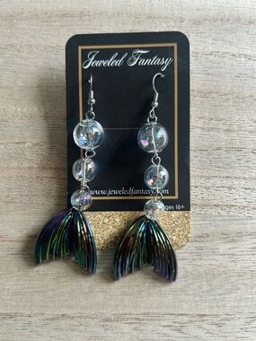 Jeweled Fantasy Mermaid Bubble Earrings
